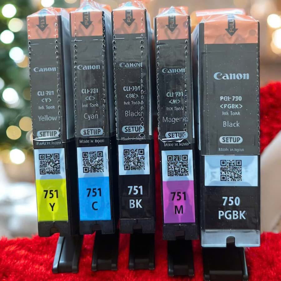 Bộ mực in 5 màu Canon PGI-750 CLI-751 Bộ mực in 5 màu Canon PGI-750 CLI-751